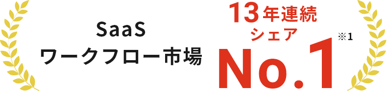 SaaSワークフロー市場13年連続シェアNo.1※1